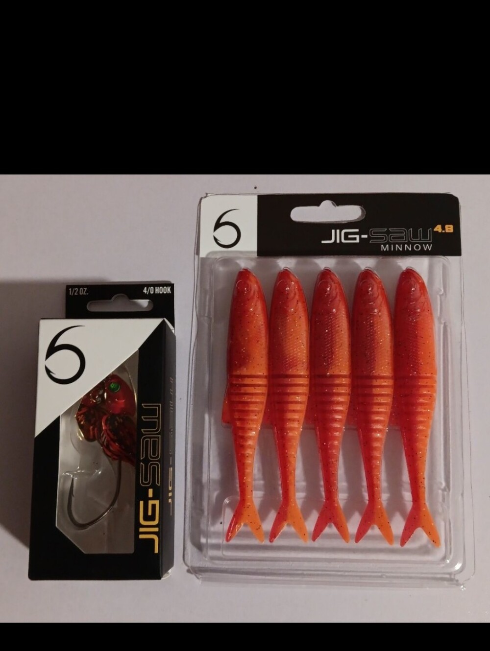 (2)6th Sense Jig-Saw Minnow 4.8 Fire Craw+Jig-Saw Bladed SwimJig 1/2oz WKC NIP